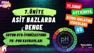 ASİT BAZLARDA DENGE - SUYUN OTOİYONİZASYONU - PH POH KAVRAMI - 11. Sınıf KİMYA - AYT KİMYA