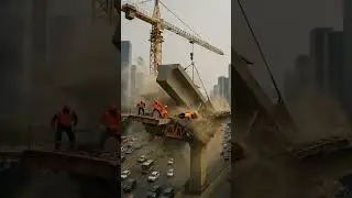 Sling Breaks! Giant Concrete Beam Destroys Toll Road Project