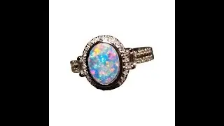 Red and Blue Opal and Diamond Ring 14k Gold | FlashOpal