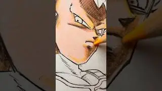 Drawing Vegeta Super Saiyan 3 💛 from Dragon Ball Z #dbz #ohuhumarkers #shorts