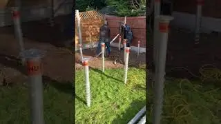 Ground screws going in