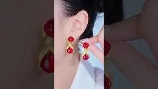 Ruby Red &hearts;️ Top Earrings Design 🥰#shorts#viral #trending