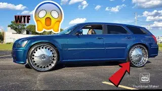 HOW HE FIT 26's on and SRT!! CRAZY!!! #dodgemagnum #dodgemagnumsrt #srt8