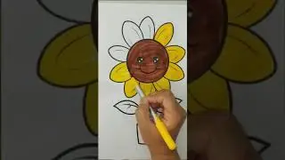 Sunflower 🌻 ||Easy Colouring ||Kids Coloring #kidscolouring #easycolouring #relaxing