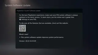 PS5 System Update 20.02-02.25.00 is out