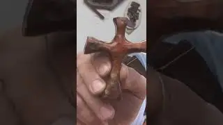 Stand Holding Cross that I make for a young man. Made from Cocobolo Wood.