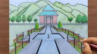 How to Draw a Garden in One Point Perspective Step by Step