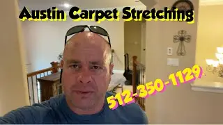 Stretching Carpet with a beautiful golden retriever watching in Austin Texas. 512-350-1129.