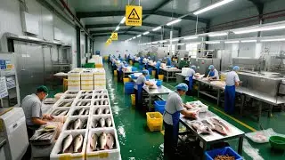 Complete Process of Tilapia Processing in a Factory, Tilapia Processing Line, #tilapia #tilapiafish