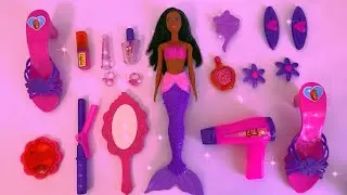 Disney Barbie Doll Makeover, Satisfying with Unboxing Barbie Doll Wardrobe,Dress,Shoes,Bags | ASMR 