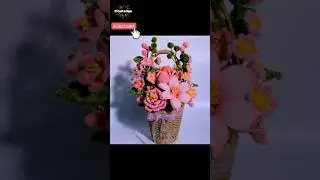 DIY Flower with pipe cleaners | Flowers basket tutorial #shorts #pipecleanercraft