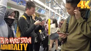 📍Hong kong RAW  MTR ride Tai Po Market Station - ADMIRALTY via East Rail Line | 4k HDR  #hongkong