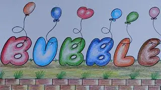 #Balloon Writing# in Colour Pencil shades#