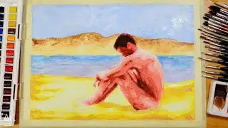 Create a Stunning Watercolor Painting of a Beach Scene: Step-by-Step Tutorial #ZakPopArt in Ep 176