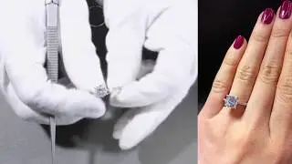 F&B Showcase: EZili FAB 7.5mm Cushion  4 Claw Micro Pave Diamond Sided Ring