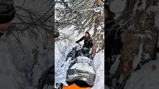 Stuck Russian Snowmobiler #snowmobile #sledders #stuck