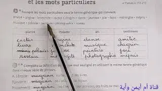CM1/Vocabulaire le terme générique et les mots particuliers/exercices P. 87 (C. e) /Croque-feuille