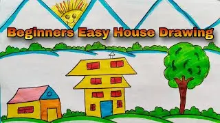 Simple House Drawing for Beginners | easy art by Priya 