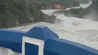 Kangsabati Dam Bridge - Wild River - Water discharge from lockgates - Kumari Shilaboti Bhoirabbanki
