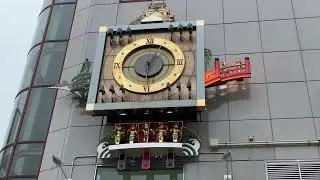 【時計レポNo.271-1】はりまや橋(デンテツターミナルビル) からくり時計(カリヨン春バージョン編)【終盤実況動画・現地で初めて見た感動でりんりん大号泣！！】
