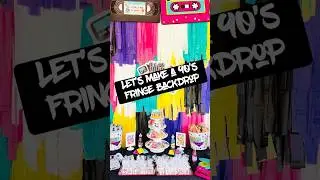90s color-block fringe backdrop tutorial #90s #90sparty #90shiphop #diy
