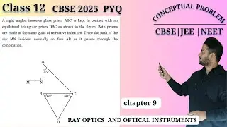 A right angled isosceles glass prism ABC is kept in contact with an equilateral triangular prism DBC