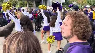 UW Husky band and cheer squad warms up the crowd
