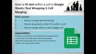 How to fit text in a cell in Google Sheets (Text wrapping & Cell merging)