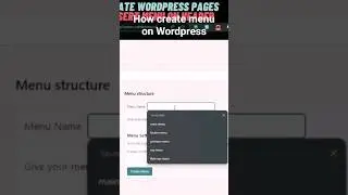 Create WordPress Menu In Wordpress #wordpress #foryou #fyp #bytewp #xampp #wpstatus #shorts #viral