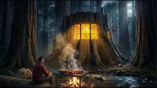 Building the Best Cozy Shelter in a Deep Forest- This Man Built a Luxury Bushcraft Shelter in Forest