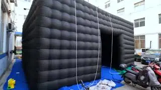 Huge #Inflatable Black Tent with Fireproof Cloth For Music Party Decoration