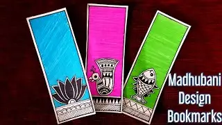 Easy Madhubani/ Mithila design Bookmarks making Ideas/ Easy DIY Bookmark Ideas