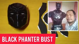 Chadwick Boseman tribute: Avengers - Black Phanter Bust Papercraft | Fan Art | Collectible Item #11
