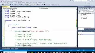 DATA TYPE CONVERSION IN C#