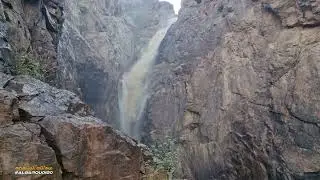 منظر مهيب لوادي فحاوي اثناء نزوله في وادي اللصب - وادي ساية شمال محافظة الكامل 2024/8/30 - 1446/2/26