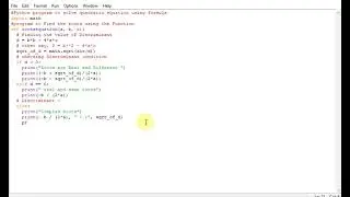 Python program to solve quadratic equation using formula