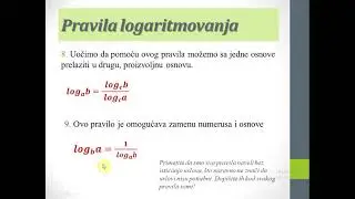PRAVILA LOGARITMOVANJA teorija