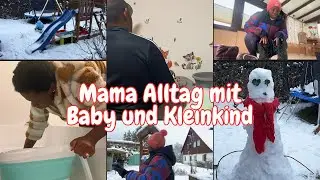 Vlog🇩🇪Mama Alltag mit Neugeborenem Baby, Schneetag, Haushalt, Kochen, PUTZMOTIVATION, W&auml;sche waschen