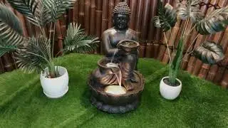 Buddha Water Feature Fountain with Pot LED