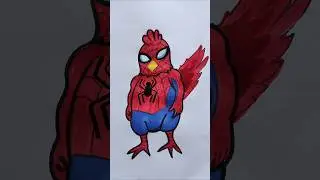 How to draw hen spider man  #spiderman #drawing #art #howtodraw #spiderman4 #shorts #coloring