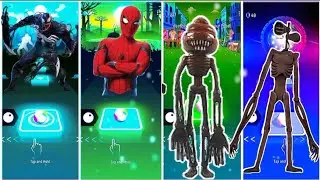 Venom 🆚️ Spiderman 🆚️ Cheese Head 🆚️ Shithead❄️🚀Tiles Hop⚡️