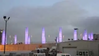 Light Towers LAX, Lakers Colors Purple and Gold