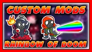 BTD Battles Custom Mods #6 - Rainbow of Doom! Flame Thrower & Juggernaut Mines - Bloons TD Battles