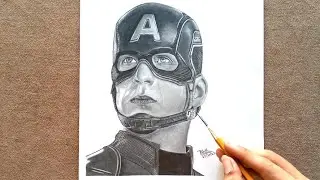 Captain America Realistic Sketch 🔥 @chrisevans | @ArtistParthParmar | #shorts