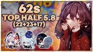 C1* Hu Tao 62s NEW 5.8 Abyss Top Half Speedrun | Genshin Impact