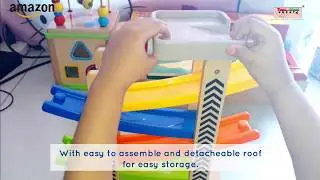 TOWO Wooden Car Park Zig Zag Car Slide - Toys of Wood Oxford
