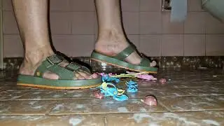Girl in Sandals crush child toy