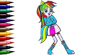 How to Draw Rainbow Dash from Equestrian Girl |  My Little Pony Cartoon | Animated Cartoon