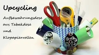 DIY Upcycling: Aufbewahrungsdose aus Tabakdose und Klopapierrollen | kreativBUNT