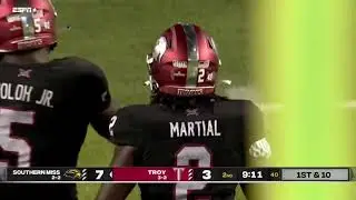 Troy vs  Southern Miss Football Highlights